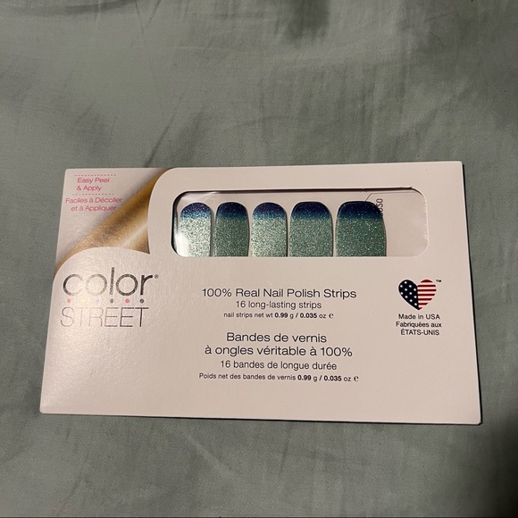 🎉Former HP🎉 *Retired* Color Street: Long Time No Sea | Mint Blue Glitter - Picture 4 of 8